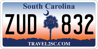 SC license plate ZUD832