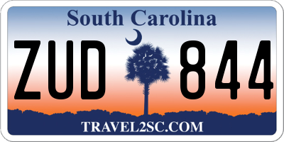SC license plate ZUD844