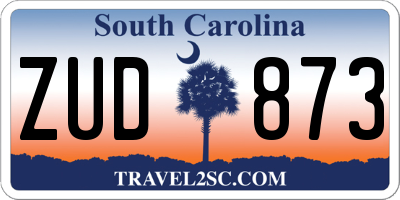 SC license plate ZUD873