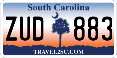 SC license plate ZUD883