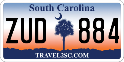 SC license plate ZUD884