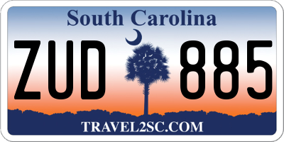 SC license plate ZUD885