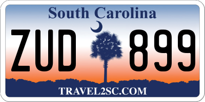 SC license plate ZUD899