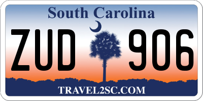SC license plate ZUD906