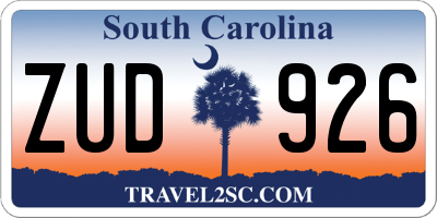 SC license plate ZUD926