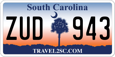SC license plate ZUD943