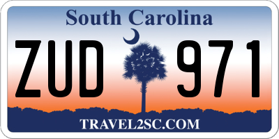 SC license plate ZUD971