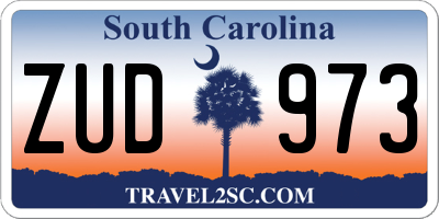 SC license plate ZUD973