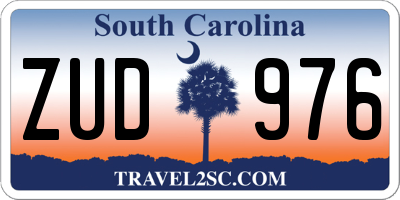 SC license plate ZUD976