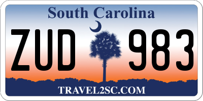 SC license plate ZUD983