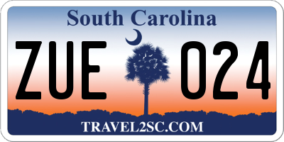 SC license plate ZUE024