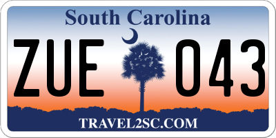 SC license plate ZUE043