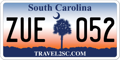 SC license plate ZUE052