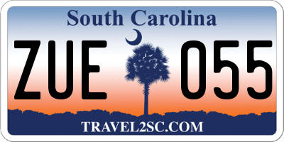 SC license plate ZUE055
