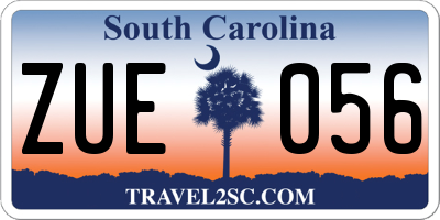 SC license plate ZUE056