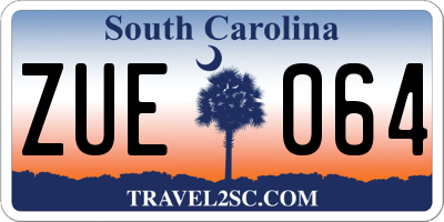 SC license plate ZUE064