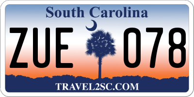 SC license plate ZUE078