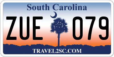 SC license plate ZUE079