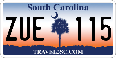 SC license plate ZUE115