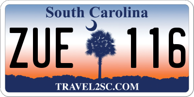 SC license plate ZUE116
