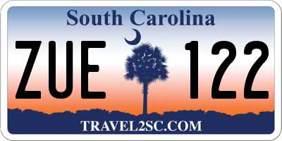 SC license plate ZUE122