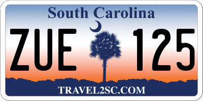 SC license plate ZUE125
