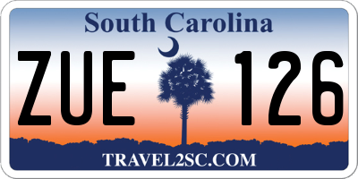 SC license plate ZUE126