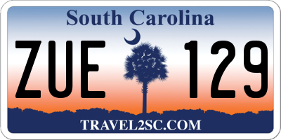 SC license plate ZUE129