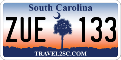 SC license plate ZUE133