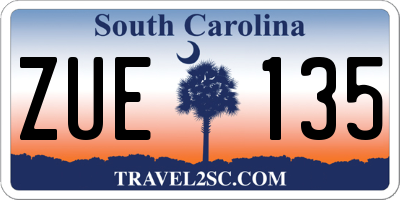 SC license plate ZUE135