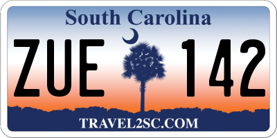 SC license plate ZUE142