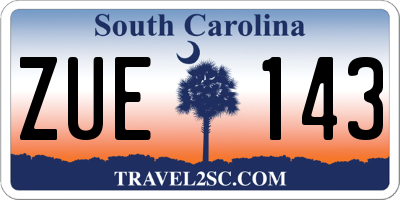 SC license plate ZUE143