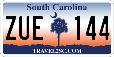 SC license plate ZUE144