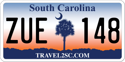 SC license plate ZUE148