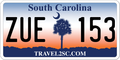 SC license plate ZUE153