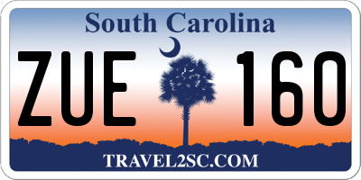 SC license plate ZUE160