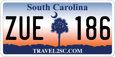 SC license plate ZUE186