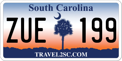 SC license plate ZUE199