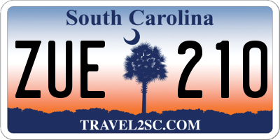 SC license plate ZUE210
