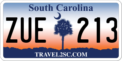 SC license plate ZUE213