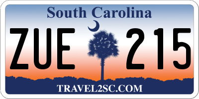 SC license plate ZUE215