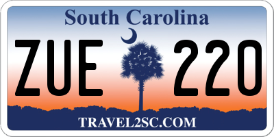 SC license plate ZUE220