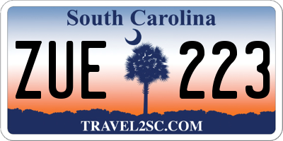 SC license plate ZUE223