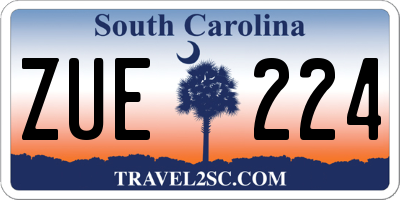SC license plate ZUE224