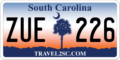 SC license plate ZUE226