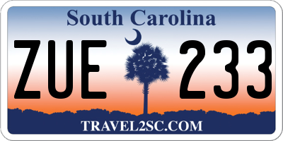 SC license plate ZUE233