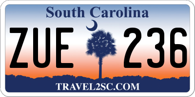 SC license plate ZUE236
