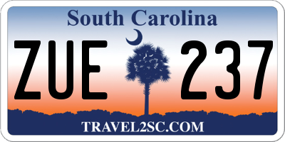 SC license plate ZUE237