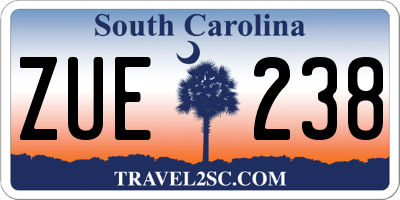 SC license plate ZUE238