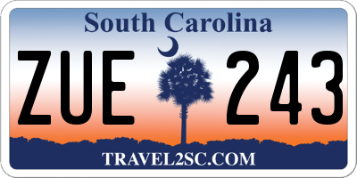 SC license plate ZUE243